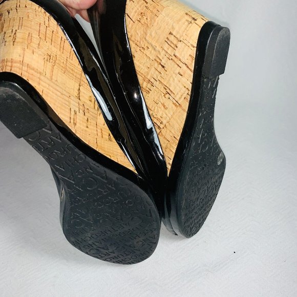 Arturo Chang Peep toe wedges black 8 - Picture 2 of 5